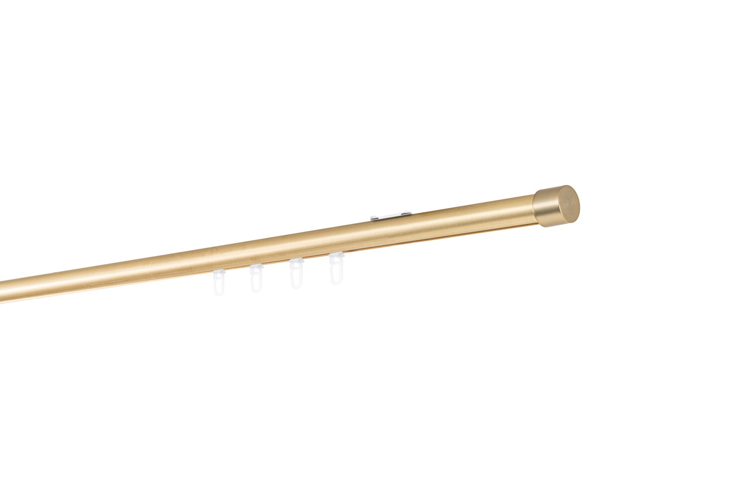 20mm,1-läufig,Profil,Wandträger mini,Endstück cap Farbe: Messing-Matt, Größe: 300cm