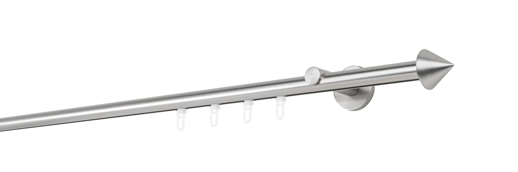 20mm,1-läufig,Profil,Wandträger 6,5cm,Endstück cone Farbe: Edelstahl-Optik, Größe: 260cm