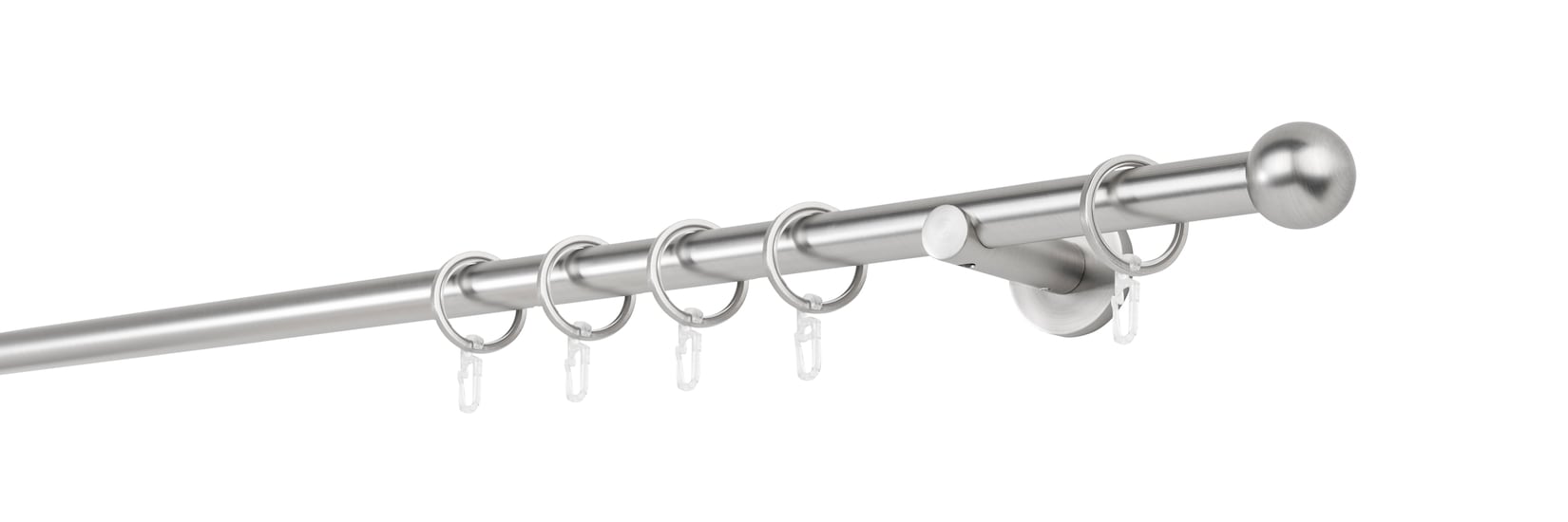 mydeco Gardinenstange "20mm Ball Wandträger 6,5 cm" 1 läufig-läufig Fixmaß