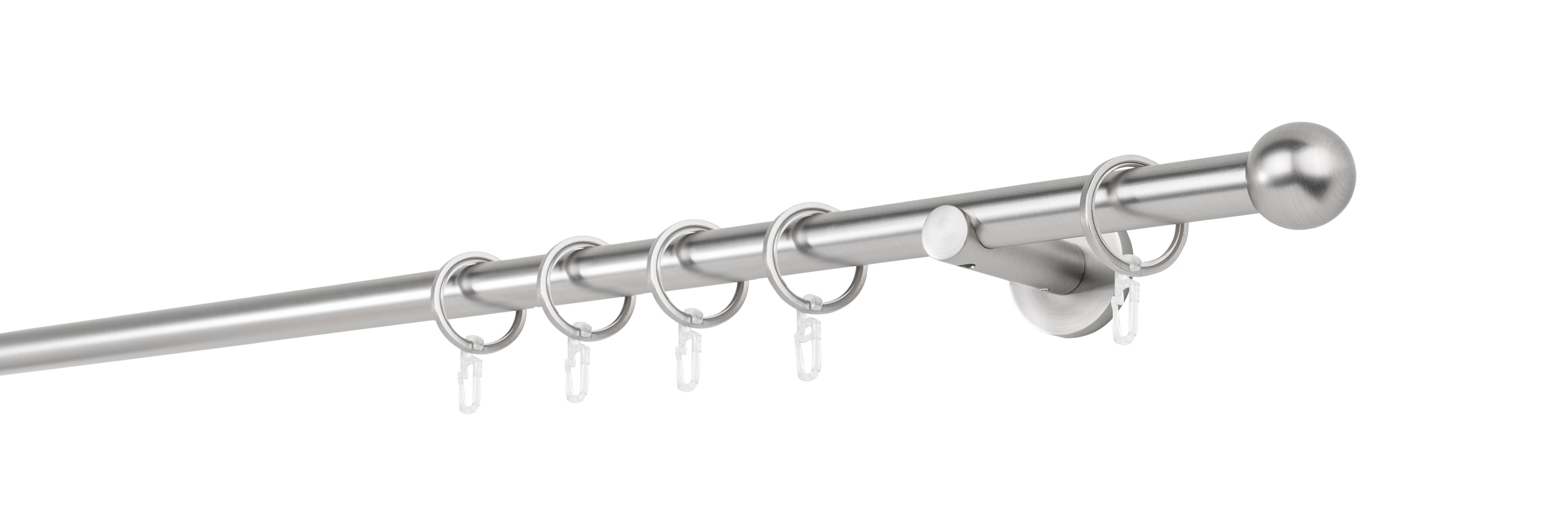 20mm,1-l&auml;ufig,Rohr,Wandtr&auml;ger 6,5cm,Endst&uuml;ck ball Farbe: Edelstahl-Optik, Gr&ouml;&szlig;e: 340cm - Bild 1
