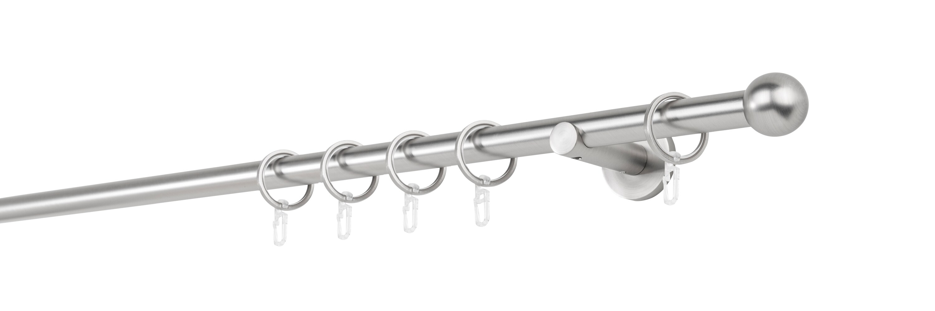20mm,1-l&auml;ufig,Rohr,Wandtr&auml;ger 6,5cm,Endst&uuml;ck ball Farbe: Edelstahl-Optik, Gr&ouml;&szlig;e: 380cm - Bild 1
