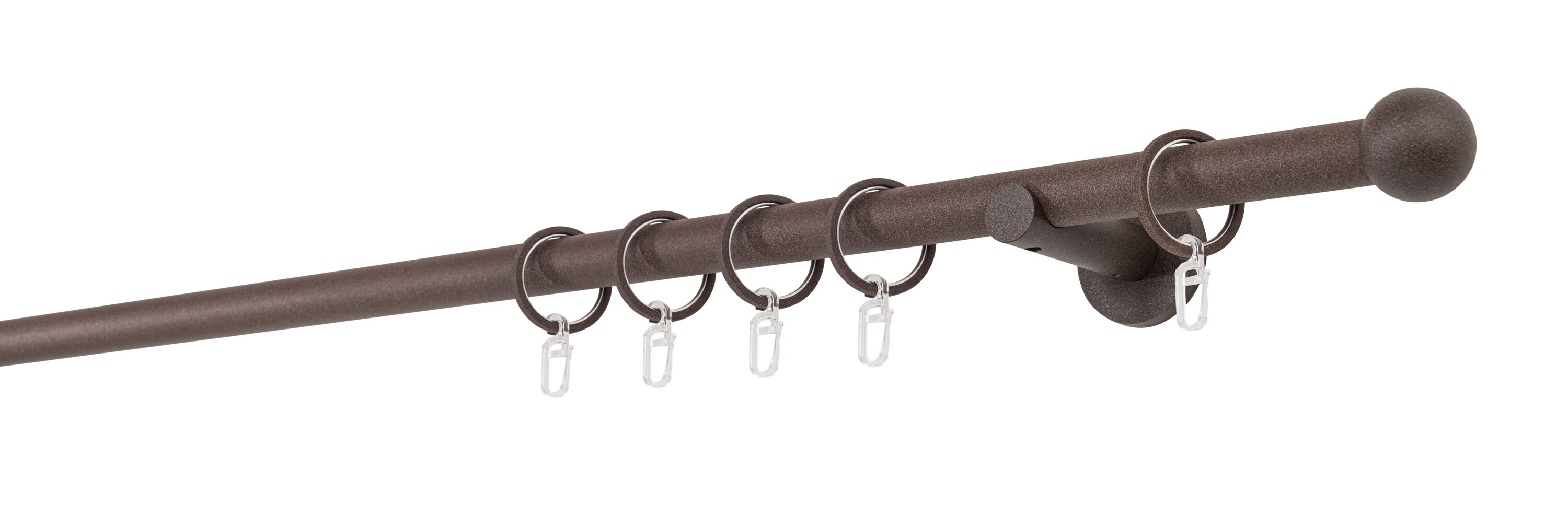 20mm,1-l&auml;ufig,Rohr,Wandtr&auml;ger 6,5cm,Endst&uuml;ck ball Farbe: Rost, Gr&ouml;&szlig;e: 100cm - Bild 1