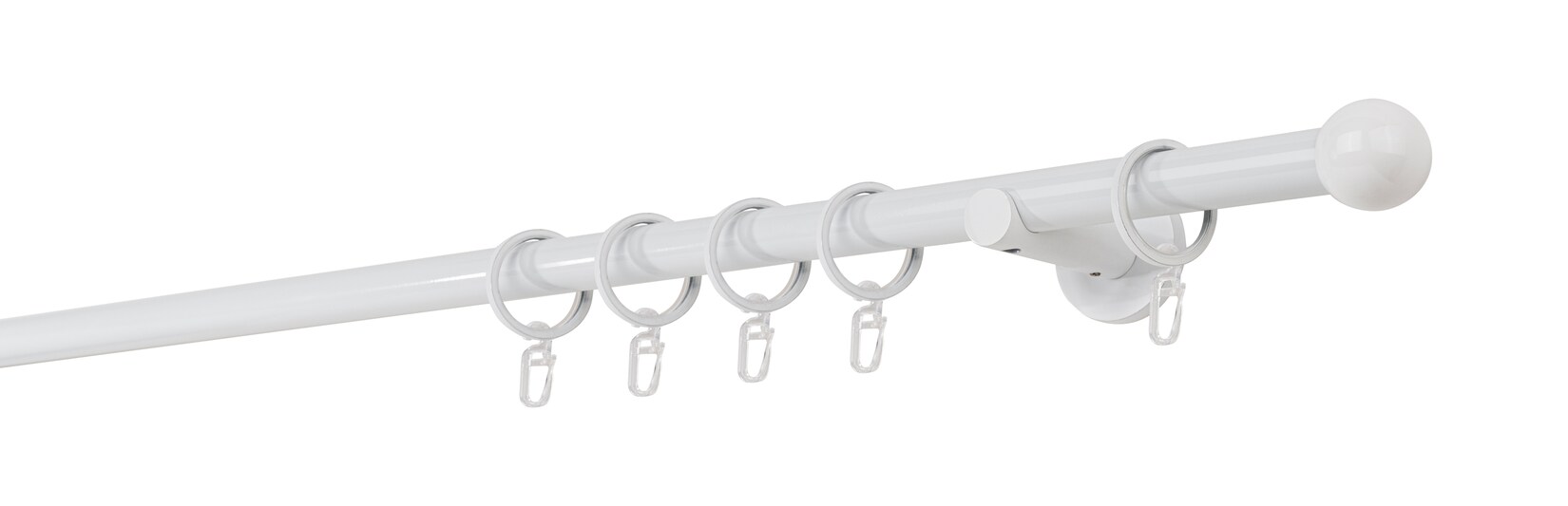 20mm,1-läufig,Rohr,Wandträger 6,5cm,Endstück ball Farbe: Weiß, Größe: 280cm