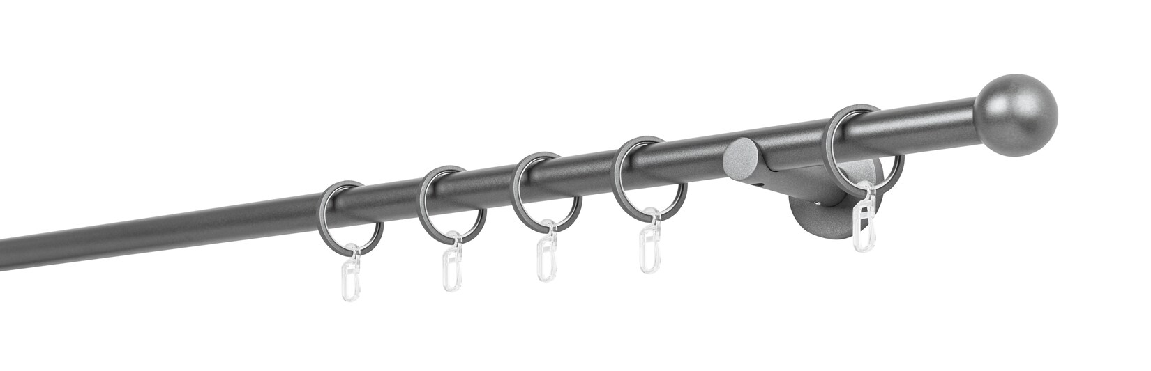 20mm,1-läufig,Rohr,Wandträger 6,5cm,Endstück ball Farbe: Anthrazit, Größe: 320cm
