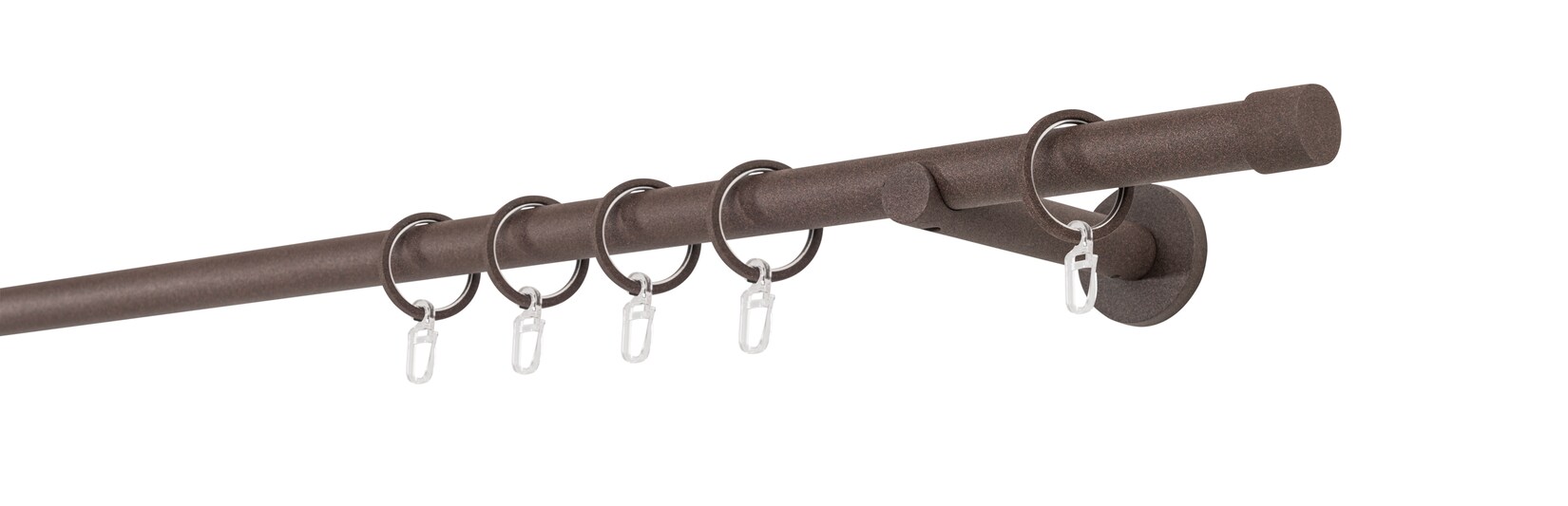 20mm,1-läufig,Rohr,Wandträger 12cm,Endstück cap Farbe: Rost, Größe: 230cm