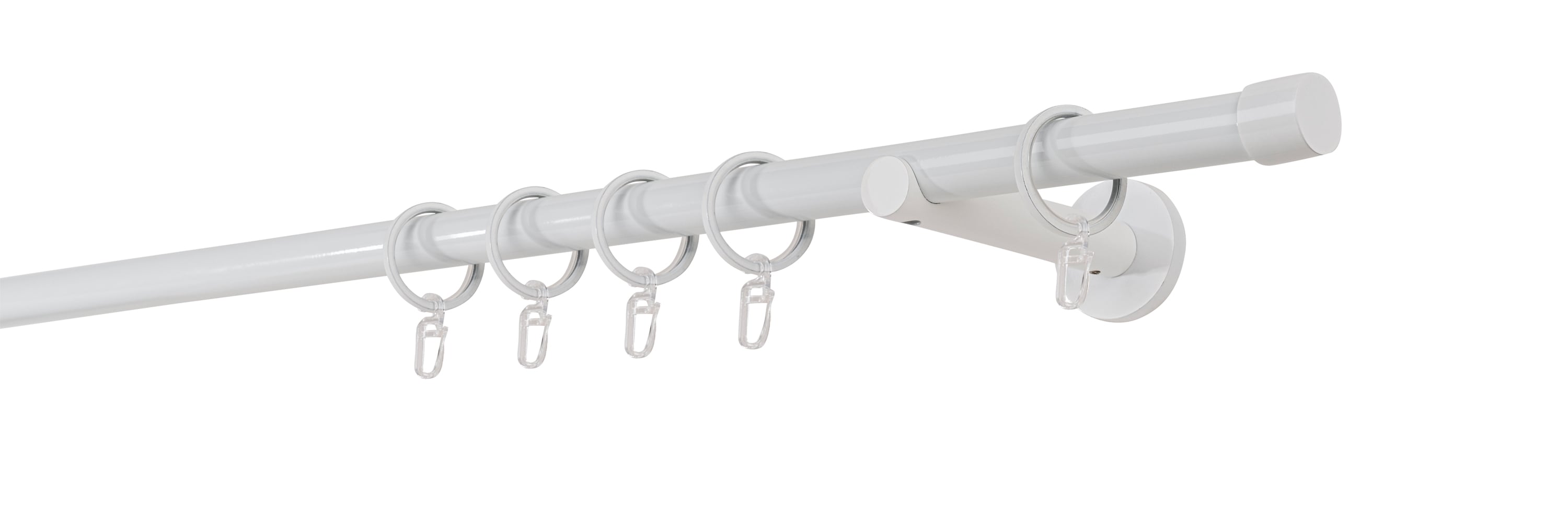 20mm,1-l&auml;ufig,Rohr,Wandtr&auml;ger 12cm,Endst&uuml;ck cap Farbe: Wei&szlig;, Gr&ouml;&szlig;e: 100cm - Bild 1