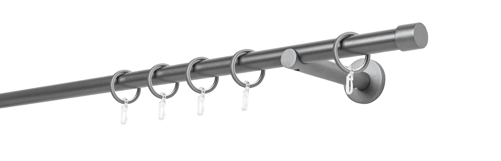 mydeco Gardinenstange "20mm Cap Wandträger 12 cm" 1 läufig-läufig Fixmass