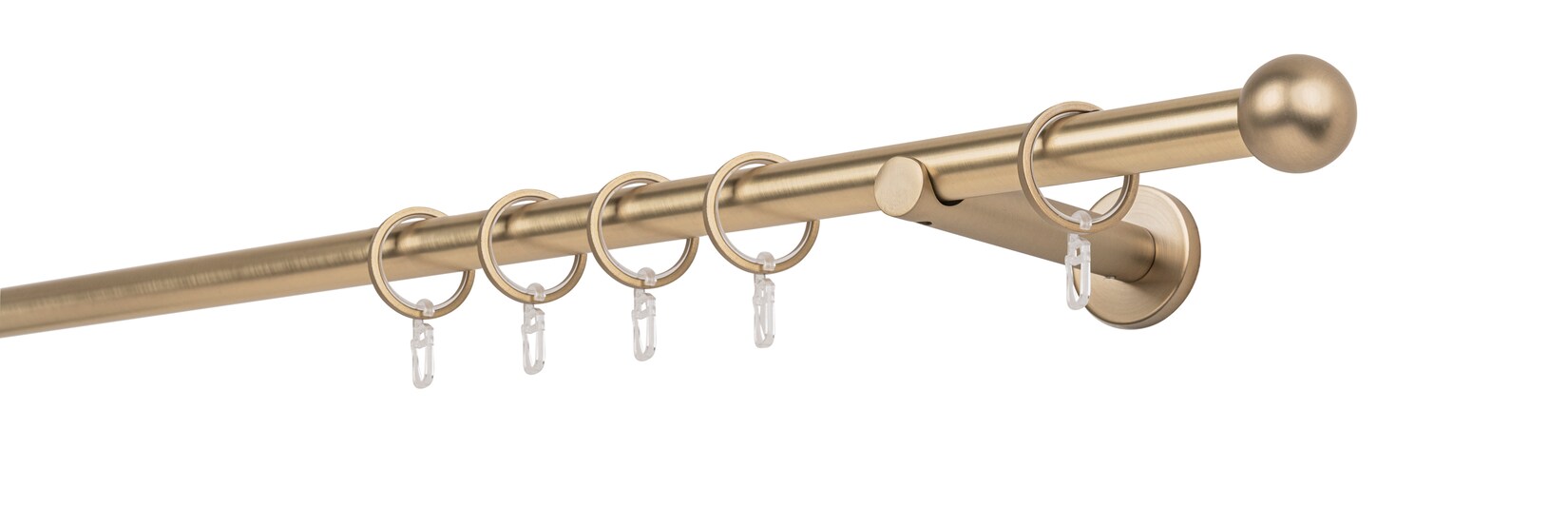 20mm,1-läufig,Rohr,Wandträger 12cm,Endstück ball Farbe: Messing-Matt, Größe: 320cm