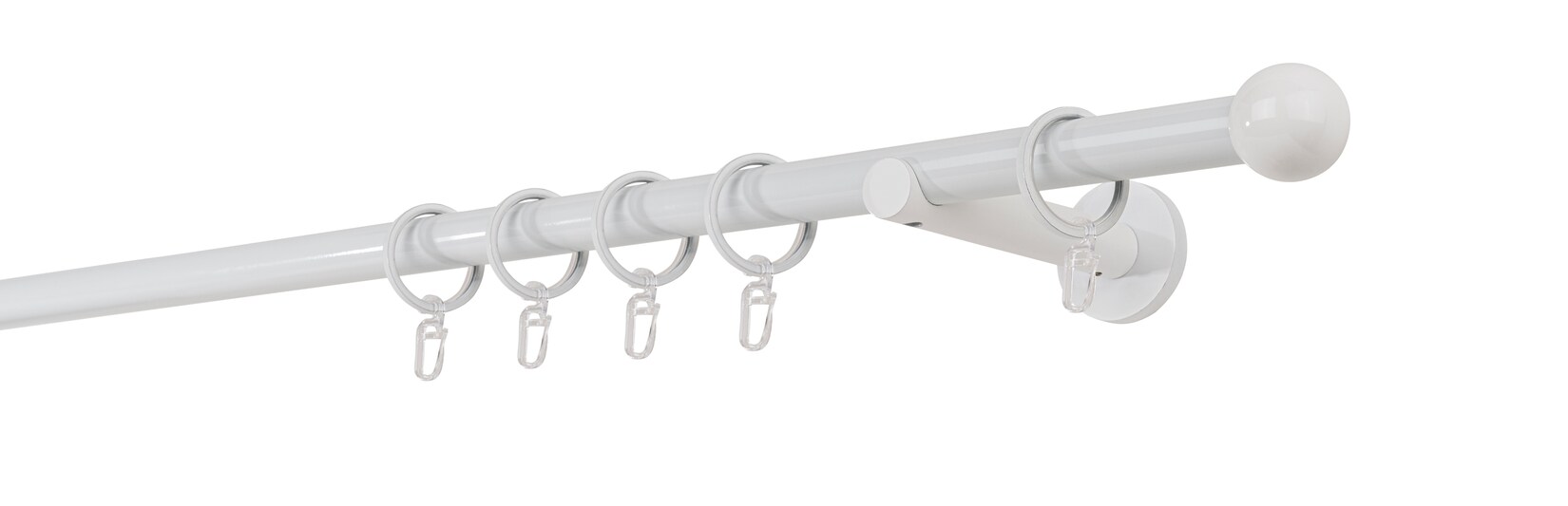 20mm,1-läufig,Rohr,Wandträger 12cm,Endstück ball Farbe: Weiß, Größe: 270cm