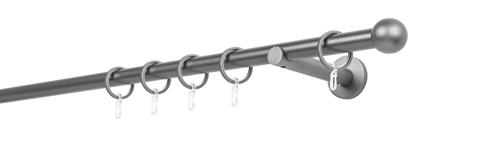 mydeco Gardinenstange "20mm Ball Wandträger 12 cm" 1 läufig-läufig Fixmass