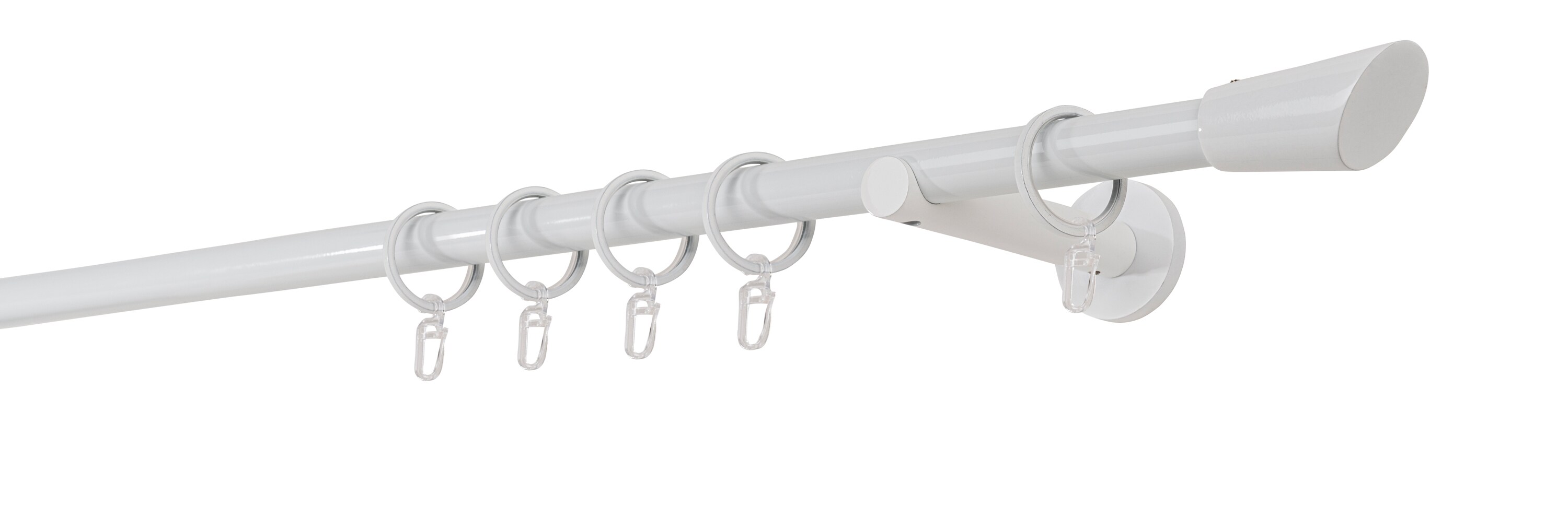 20mm,1-l&auml;ufig,Rohr,Wandtr&auml;ger 12cm,Endst&uuml;ck rag Farbe: Wei&szlig;, Gr&ouml;&szlig;e: 240cm - Bild 1