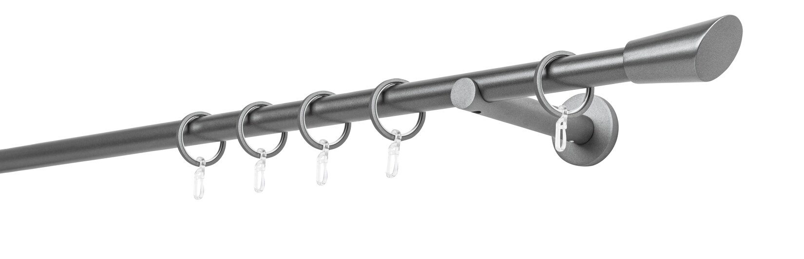 20mm,1-läufig,Rohr,Wandträger 12cm,Endstück rag Farbe: Anthrazit, Größe: 390cm