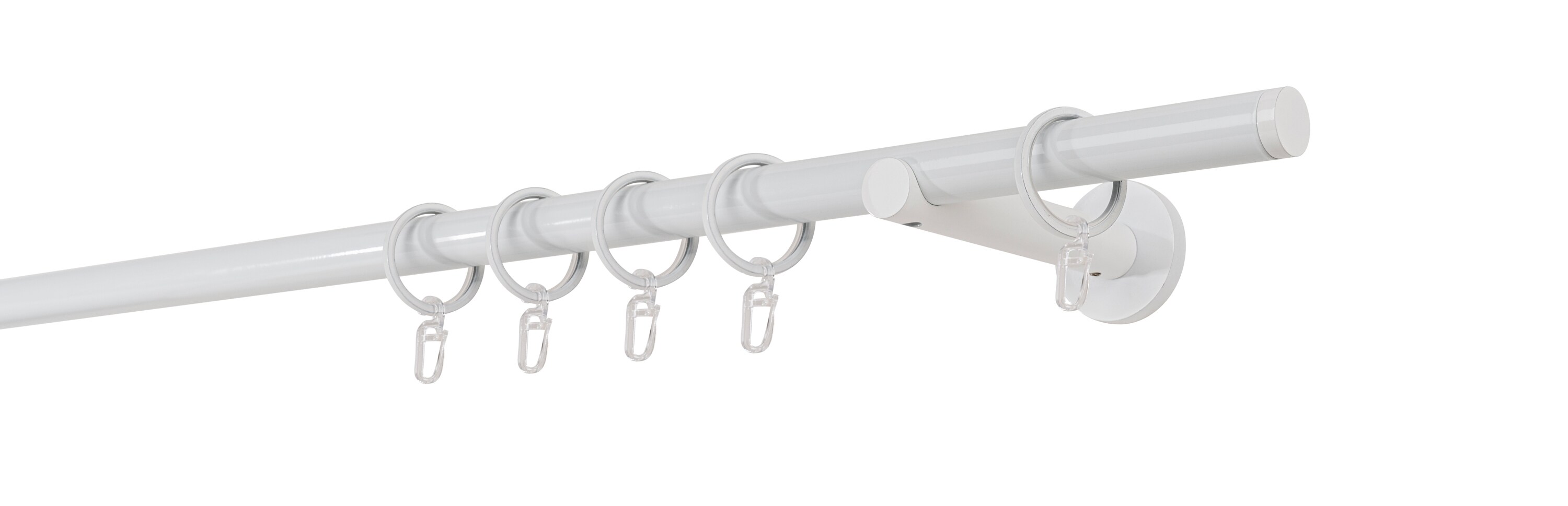 20mm,1-l&auml;ufig,Rohr,Wandtr&auml;ger 12cm,Endst&uuml;ck match Farbe: Wei&szlig;, Gr&ouml;&szlig;e: 240cm - Bild 1