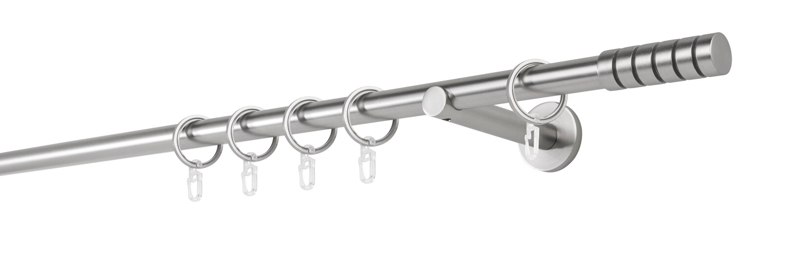 20mm,1-läufig,Rohr,Wandträger 12cm,Endstück rillcube Farbe: Edelstahl-Optik, Größe: 200cm