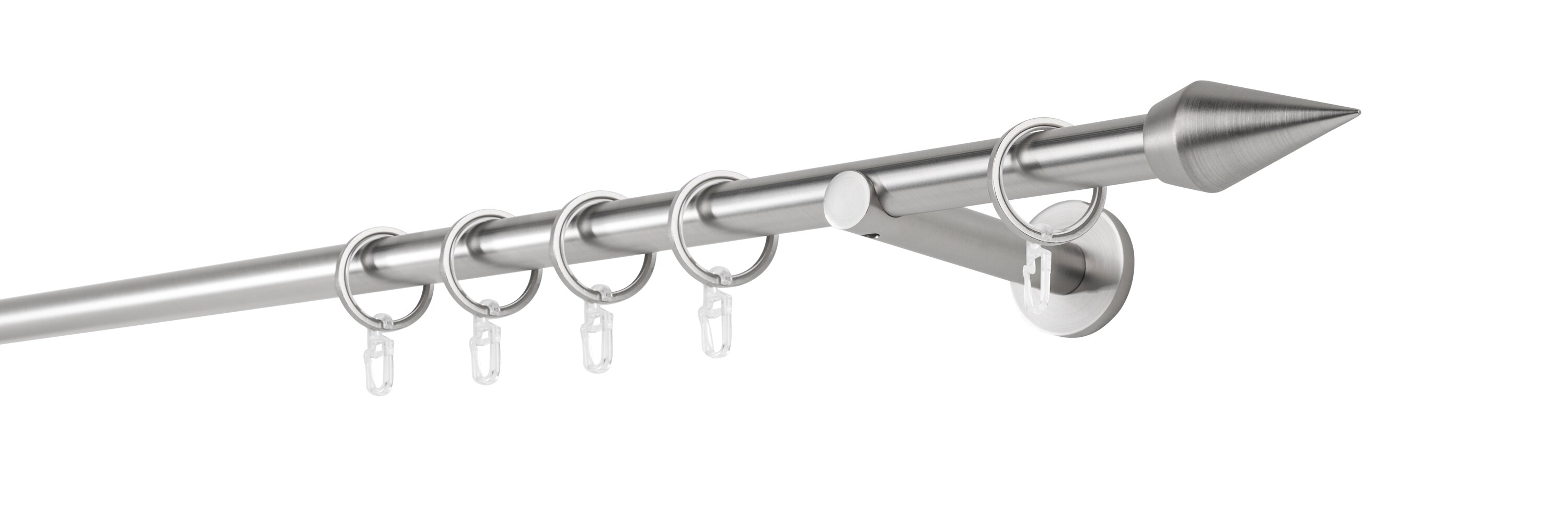 20mm,1-l&auml;ufig,Rohr,Wandtr&auml;ger 12cm,Endst&uuml;ck point Farbe: Edelstahl-Optik, Gr&ouml;&szlig;e: 100cm - Bild 1