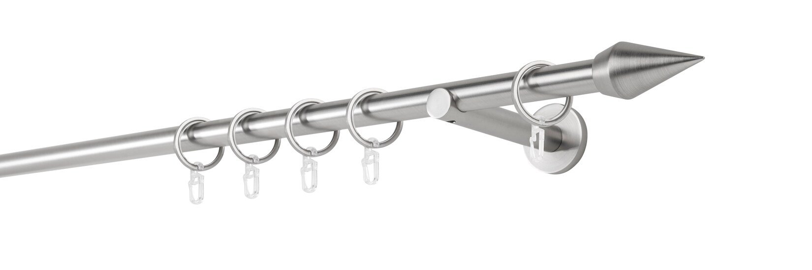 20mm,1-läufig,Rohr,Wandträger 12cm,Endstück point Farbe: Edelstahl-Optik, Größe: 390cm