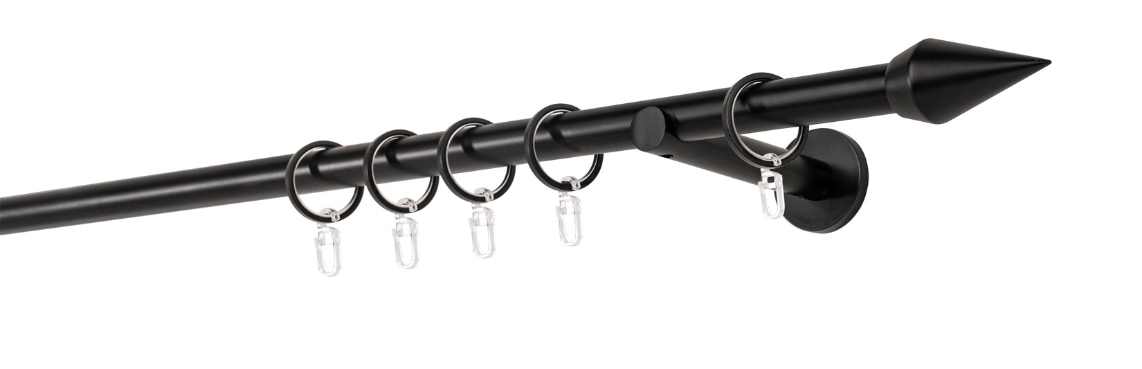 20mm,1-läufig,Rohr,Wandträger 12cm,Endstück point Farbe: Schwarz, Größe: 270cm