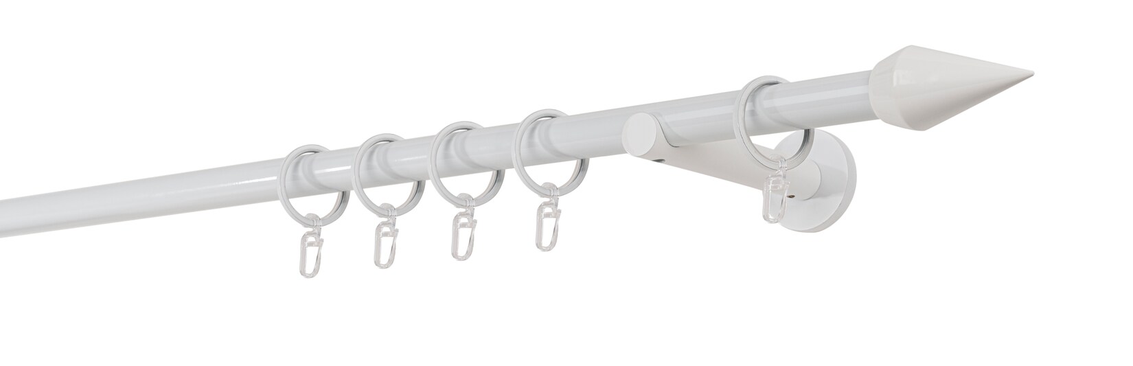 20mm,1-läufig,Rohr,Wandträger 12cm,Endstück point Farbe: Weiß, Größe: 200cm