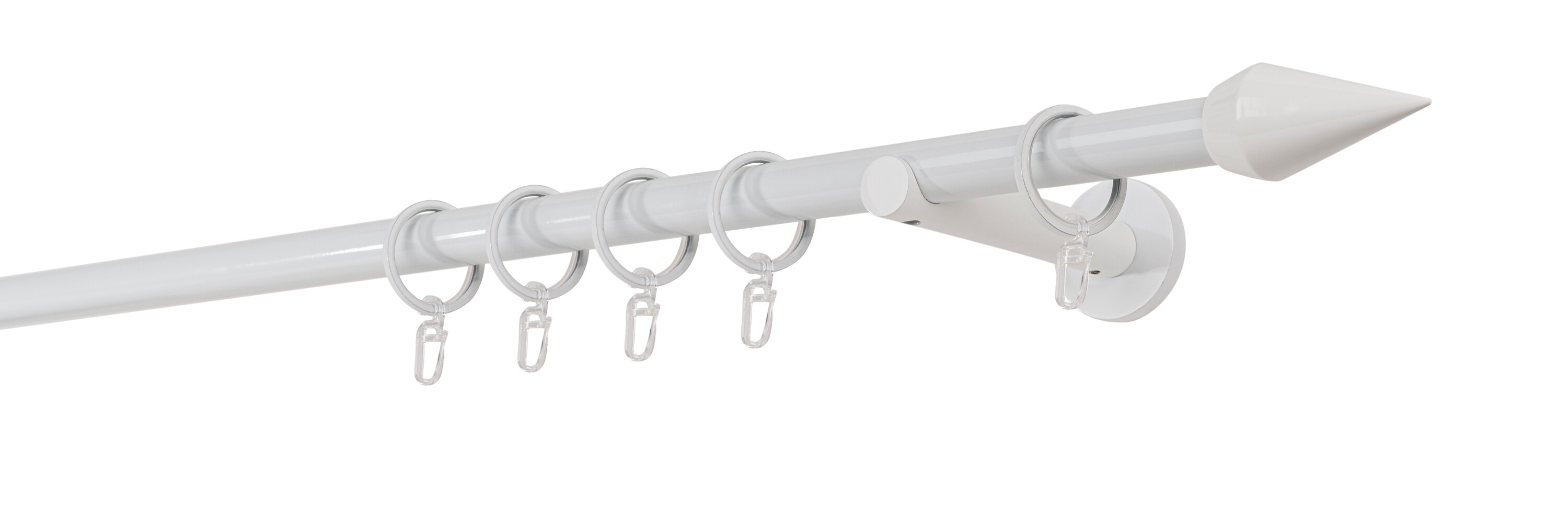 20mm,1-l&auml;ufig,Rohr,Wandtr&auml;ger 12cm,Endst&uuml;ck point Farbe: Wei&szlig;, Gr&ouml;&szlig;e: 230cm - Bild 1