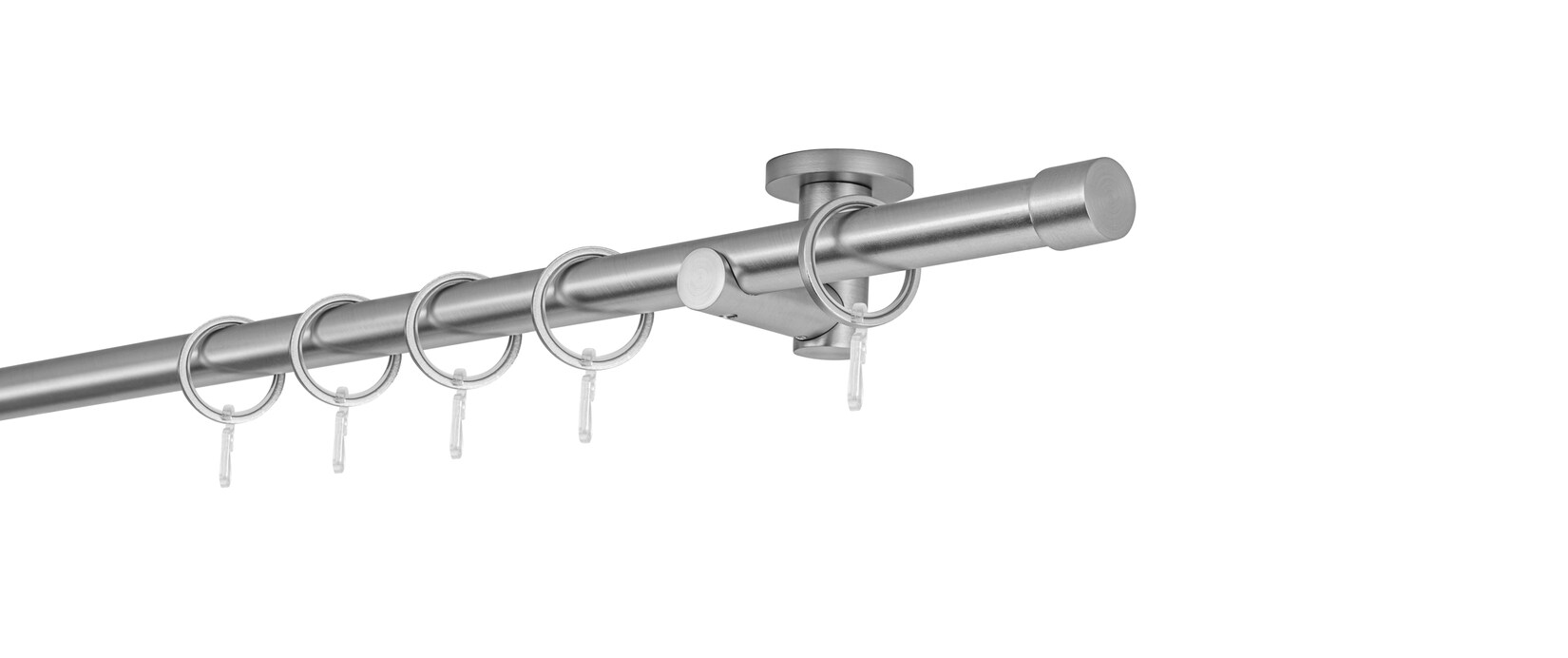 20mm,1-läufig,Rohr,Deckenträger urban,Endstück cap Farbe: Edelstahl-Optik, Größe: 250cm