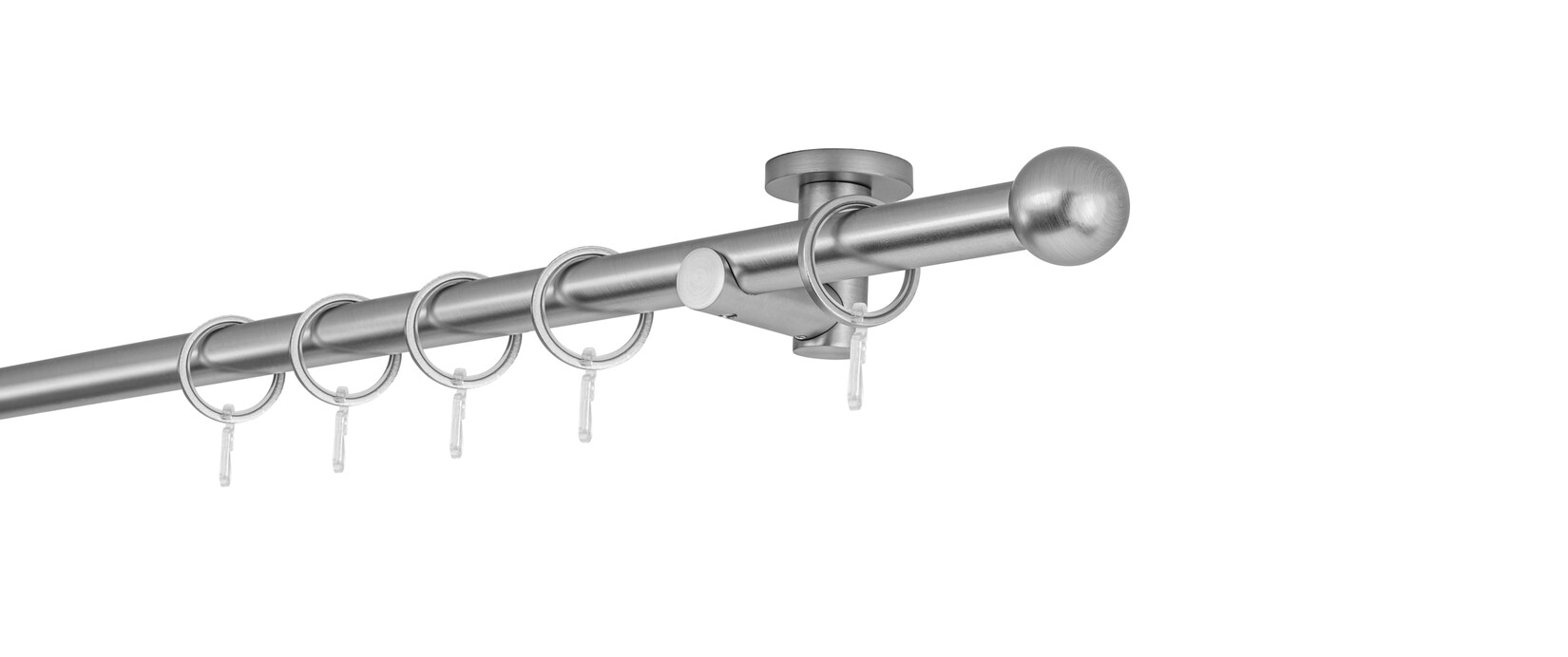 20mm,1-läufig,Rohr,Deckenträger urban,Endstück ball Farbe: Edelstahl-Optik, Größe: 250cm