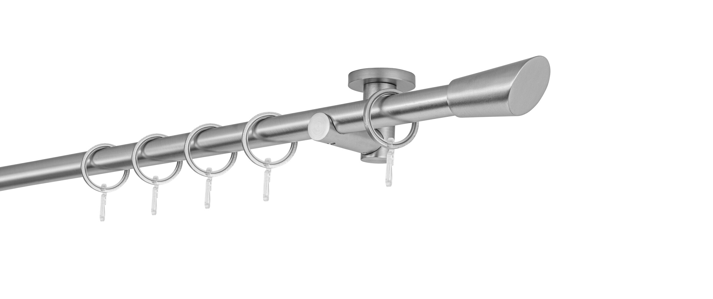 20mm,1-l&auml;ufig,Rohr,Deckentr&auml;ger urban,Endst&uuml;ck rag Farbe: Edelstahl-Optik, Gr&ouml;&szlig;e: 100cm - Bild 1