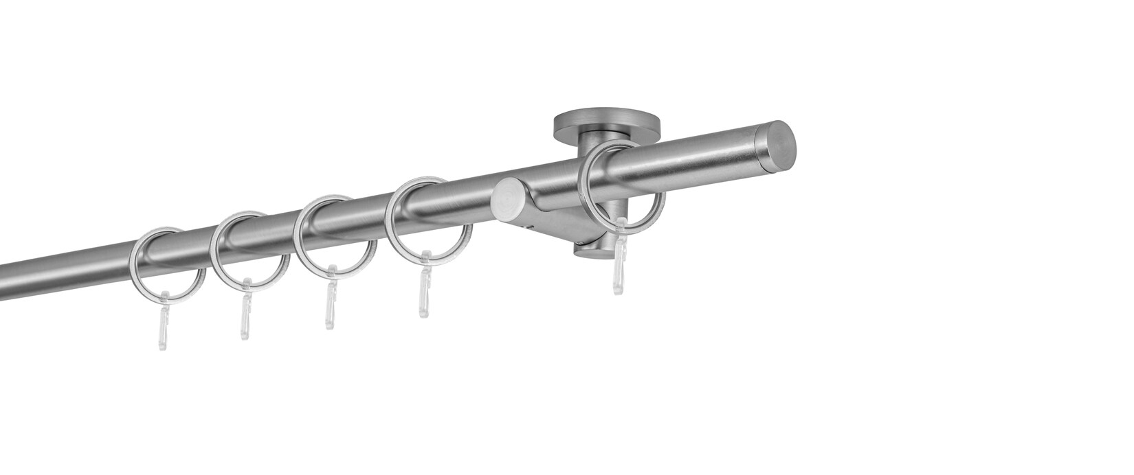 20mm,1-läufig,Rohr,Deckenträger urban,Endstück match Farbe: Edelstahl-Optik, Größe: 370cm