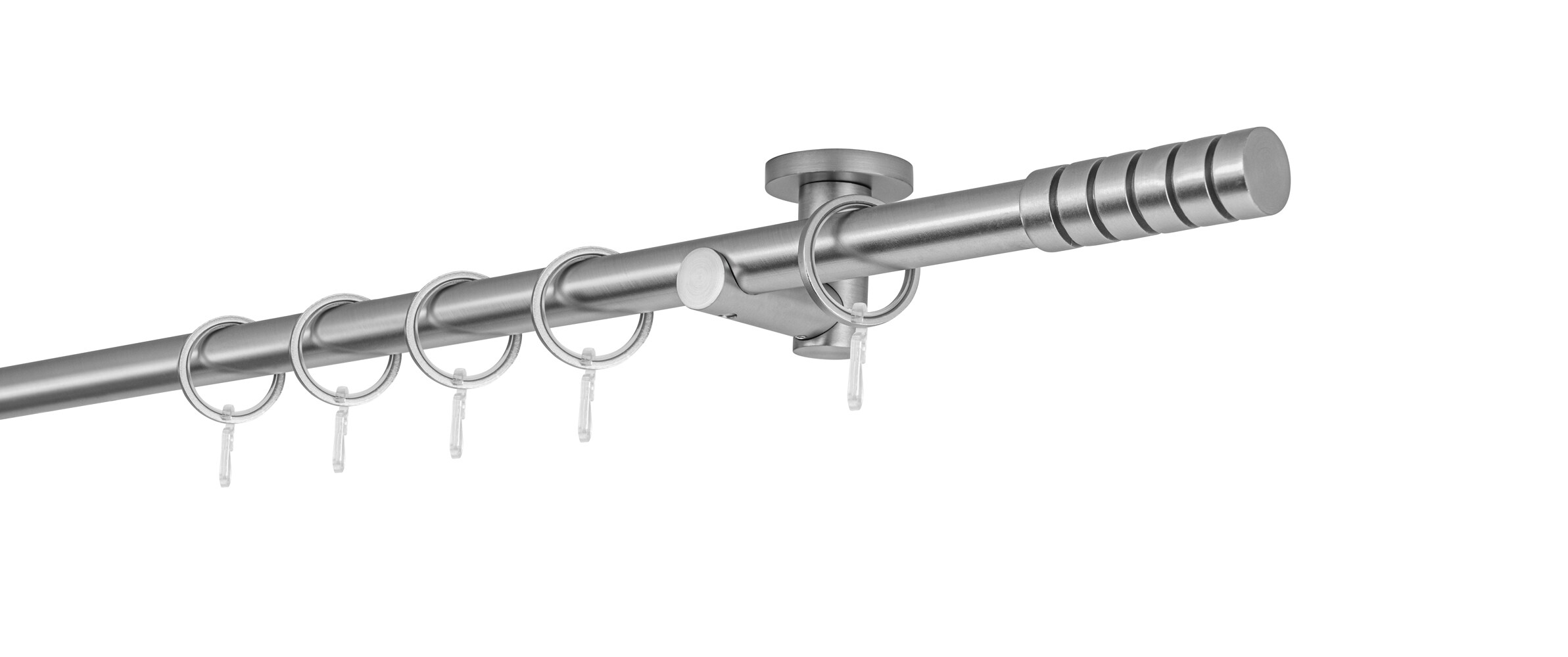 20mm,1-l&auml;ufig,Rohr,Deckentr&auml;ger urban,Endst&uuml;ck rillcube Farbe: Edelstahl-Optik, Gr&ouml;&szlig;e: 100cm - Bild 1
