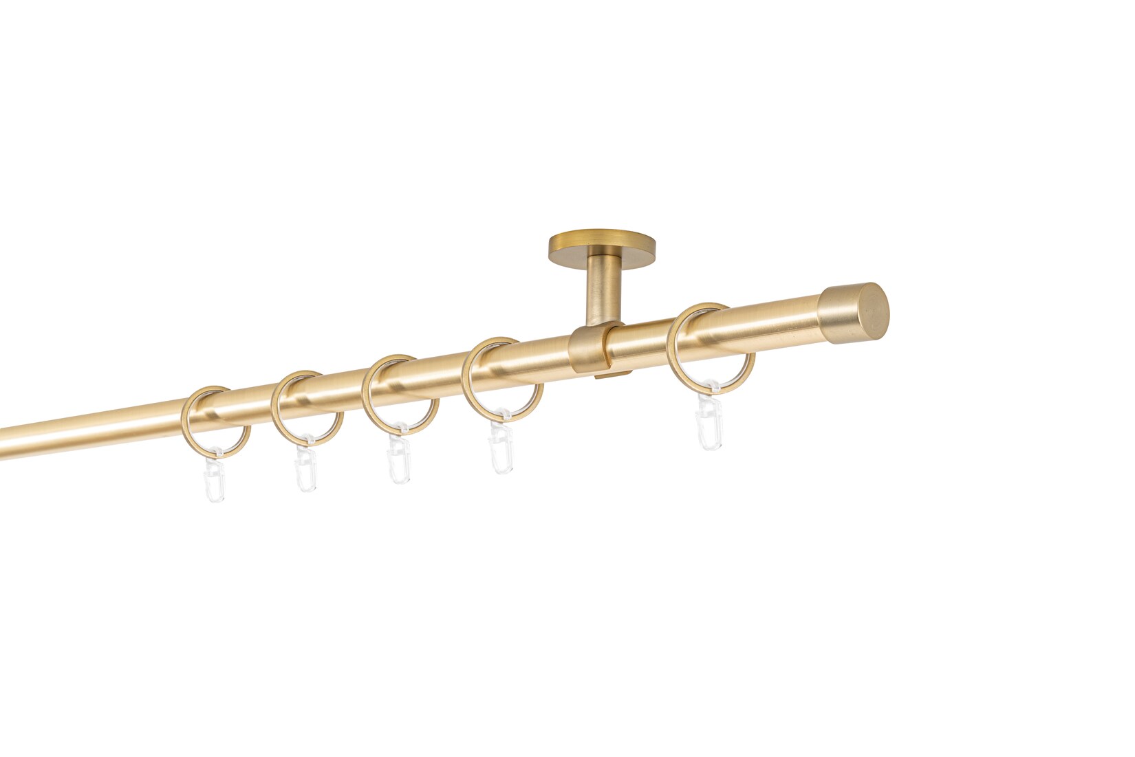 20mm,1-läufig,Rohr,Deckenträger classic,Endstück cap Größe: 320cm, Farbvariante: Messing-Matt