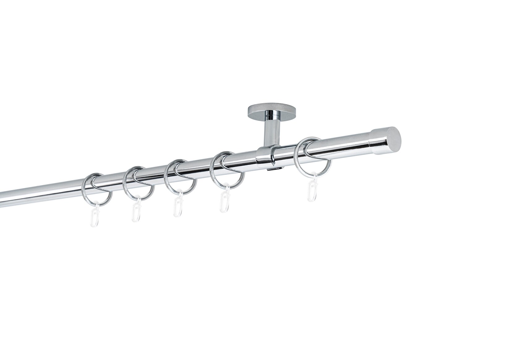 20mm,1-läufig,Rohr,Deckenträger classic,Endstück cap Größe: 400cm, Farbvariante: Chrom