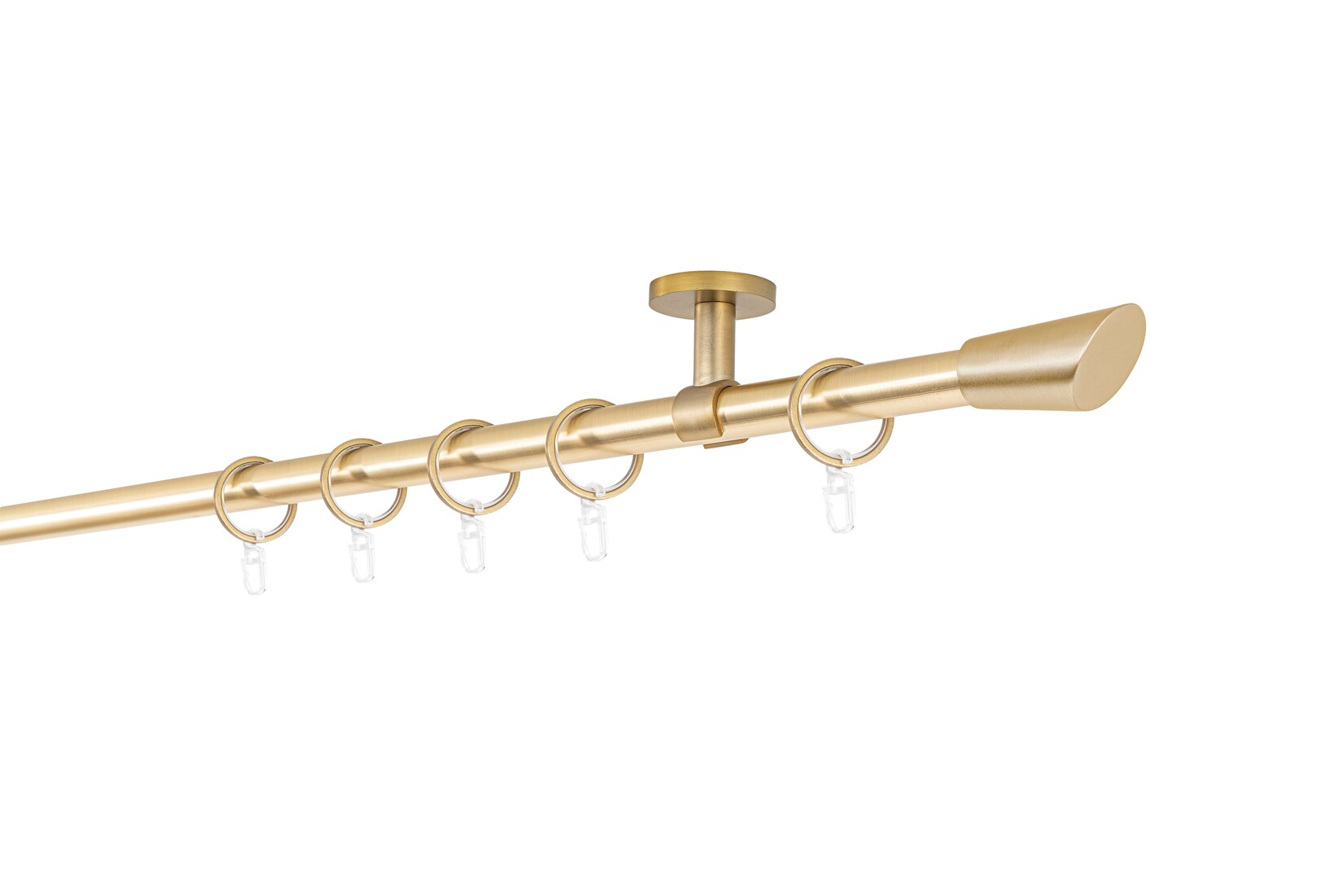 20mm,1-läufig,Rohr,Deckenträger classic,Endstück rag Größe: 390cm, Farbvariante: Messing-Matt