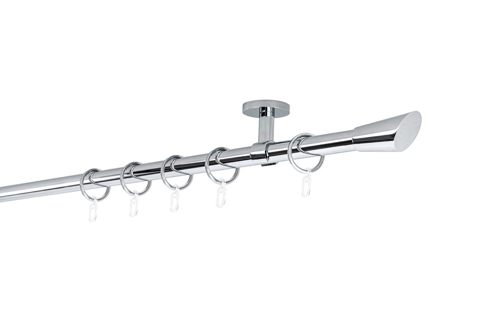 20mm,1-läufig,Rohr,Deckenträger classic,Endstück rag Größe: 270cm, Farbvariante: Chrom