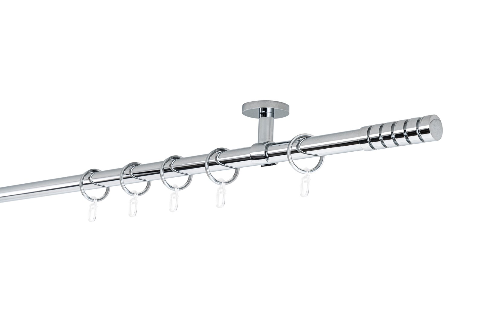 20mm,1-läufig,Rohr,Deckenträger classic,Endstück rillcube Größe: 320cm, Farbvariante: Chrom