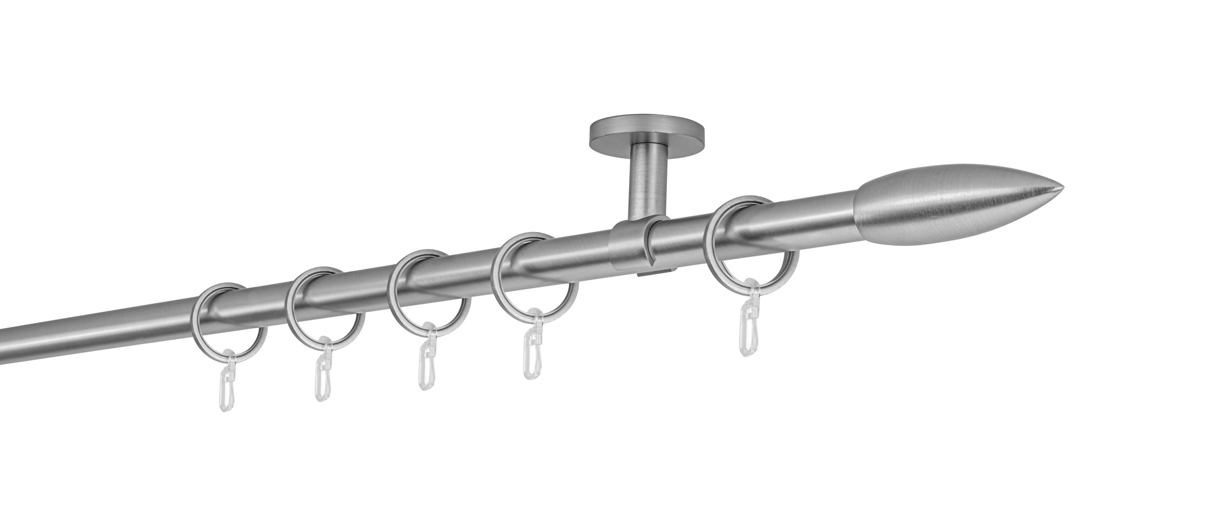 20mm,1-l&auml;ufig,Rohr,Deckentr&auml;ger classic,Endst&uuml;ck cardo Farbe: Edelstahl-Optik, Gr&ouml;&szlig;e: 100cm - Bild 1