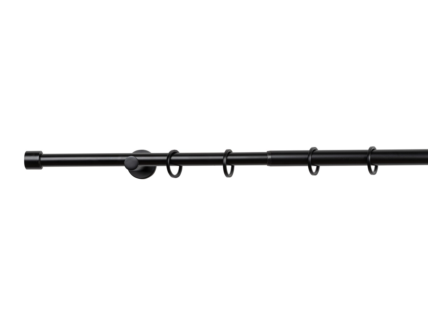 Ondeco Gardinenstange ausziehbar 1-lauf 16-19mm Trendy für Fenster mit Wandmontage Farbe: Black, Größe: 160-280 cm