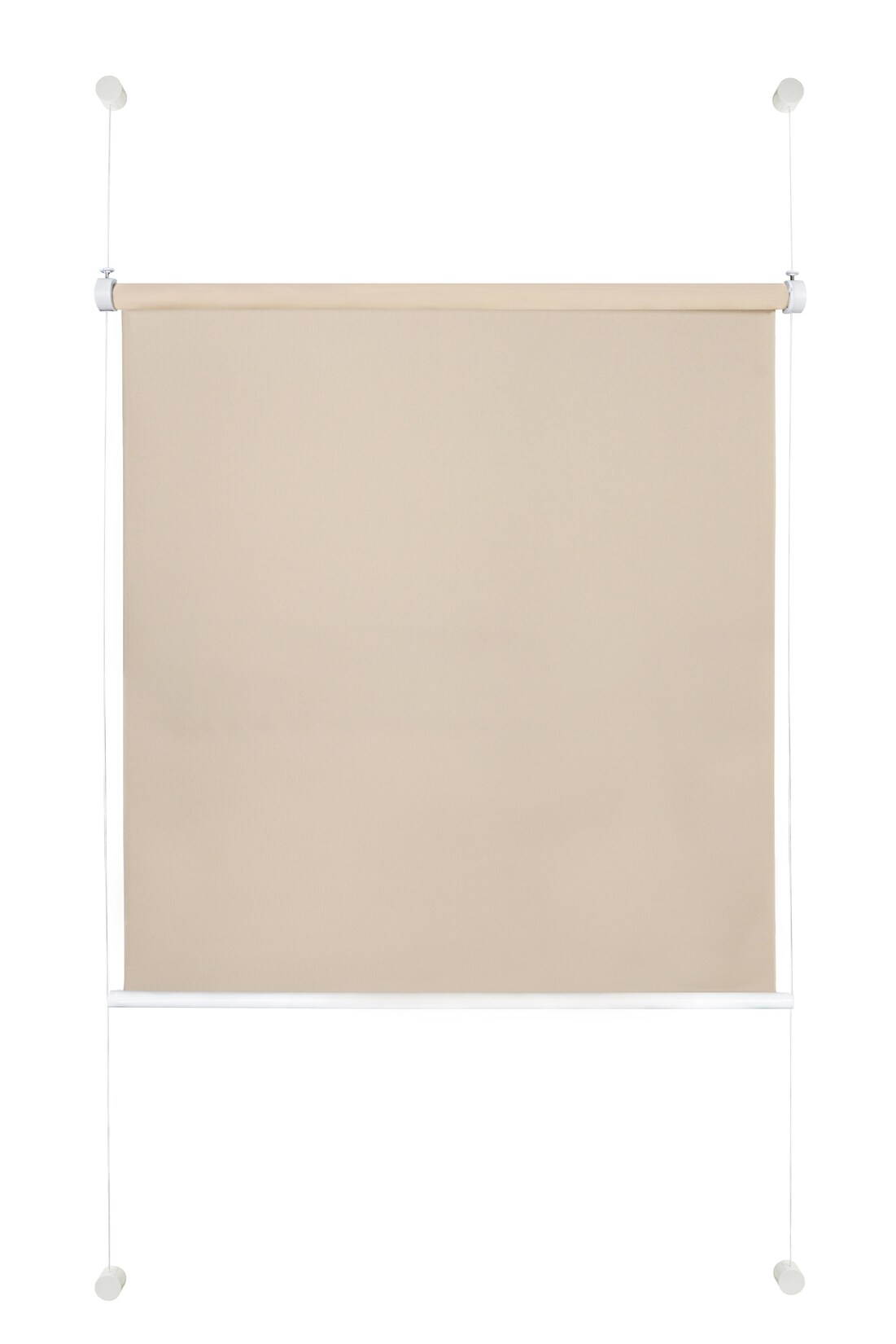 Ondeco Tageslicht Rollo ohne Bohren Klemmrollo Alternative Plissee Klemmfix Sichtschutz Sonnenschutz Farbe: Sand, Größe: 100x130 cm