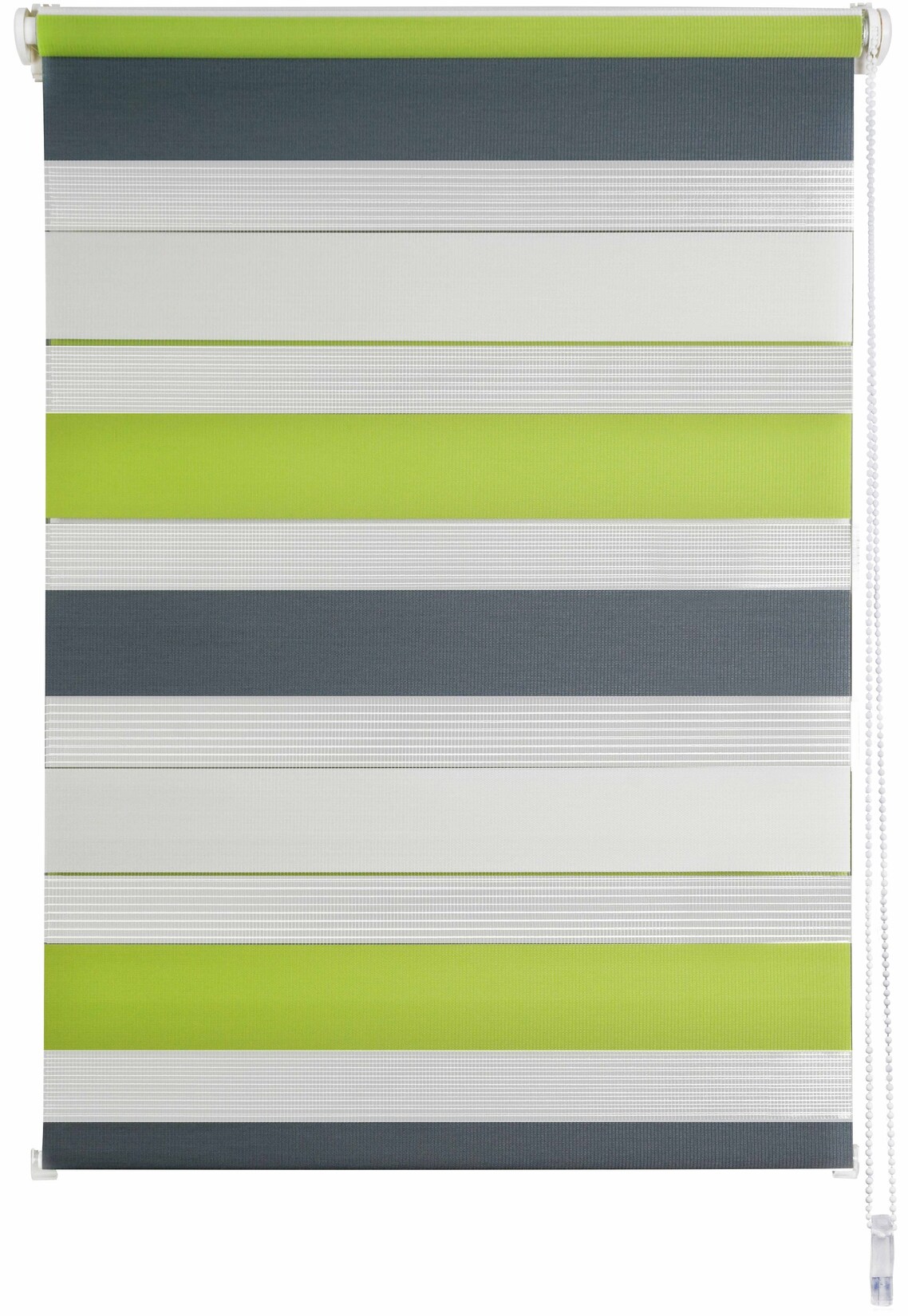 Ondeco Doppelrollo Just Triple Klemmfix Seitenzugrollo Blickdicht Klemmfix Farbe: Green-Grau, Größe: 140x160 cm