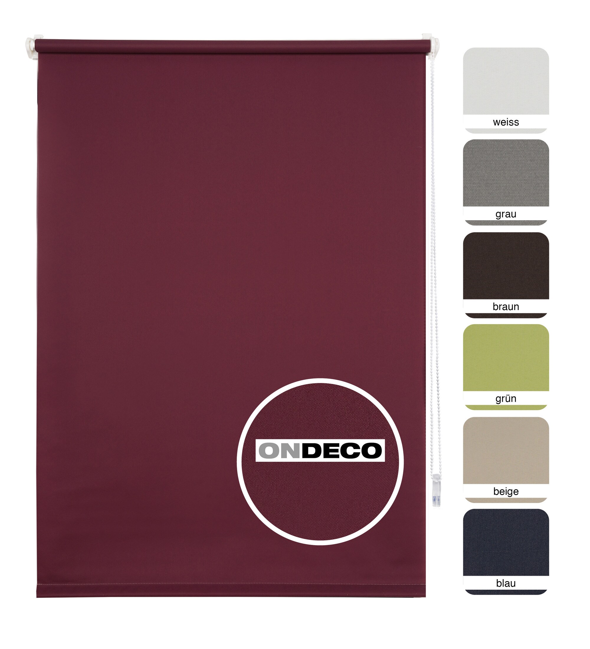 Ondeco Tageslichtrollo Win ohne Bohren Klemmfix lichtdurchl&auml;ssig und Blickdicht Farbe: Lila, Gr&ouml;&szlig;e: 60x160 cm - Bild 1