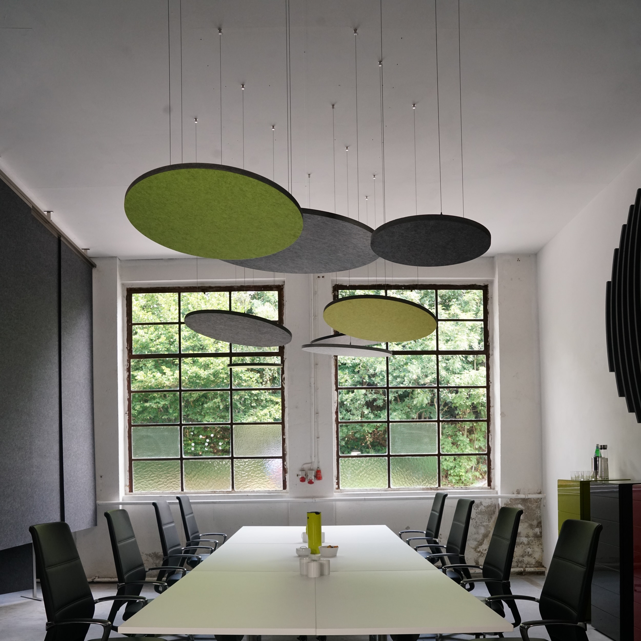 Deckensegel-Set ceiling round Deckentr&auml;ger Farbe: lichtgrau, Gr&ouml;&szlig;e: 50x50x2,5cm - Bild 1