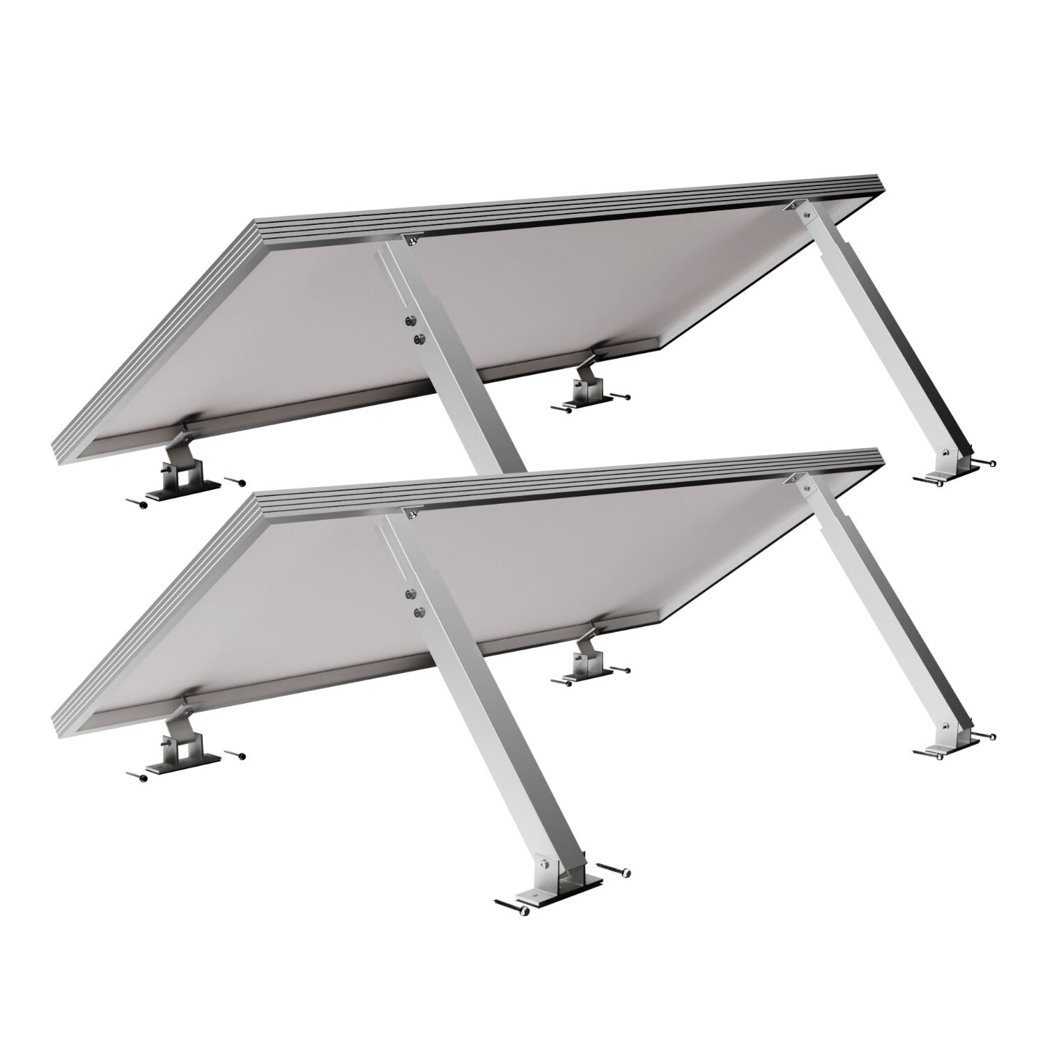 Balkonkraftwerk Halterung Aufständerung 15-30° – 2 Solarmodule für Dach & Wand | 00764137104580
