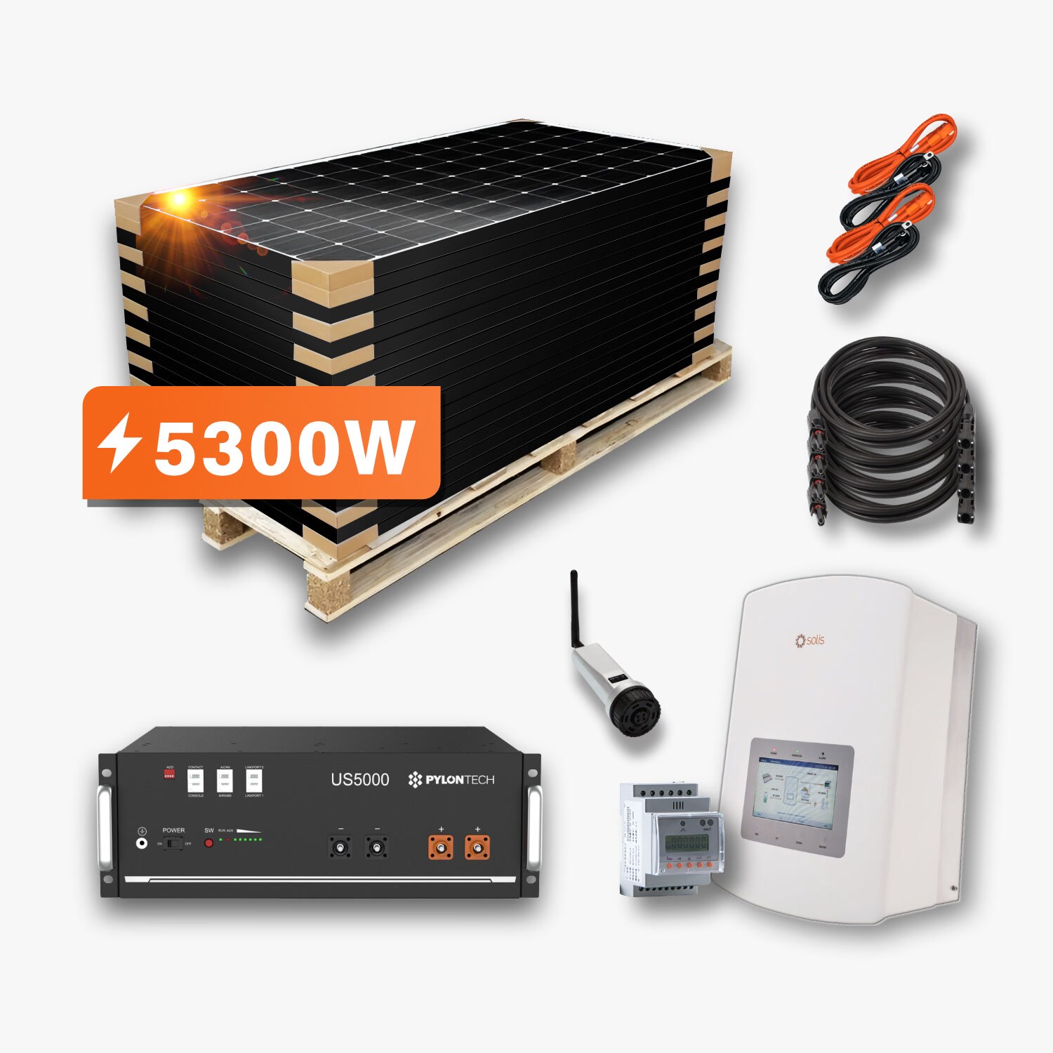 5,3kW Solaranlage mit 4,8kWh Speicher – bifaziale Module & Solis Hybrid Wechselrichter | 09505595452421