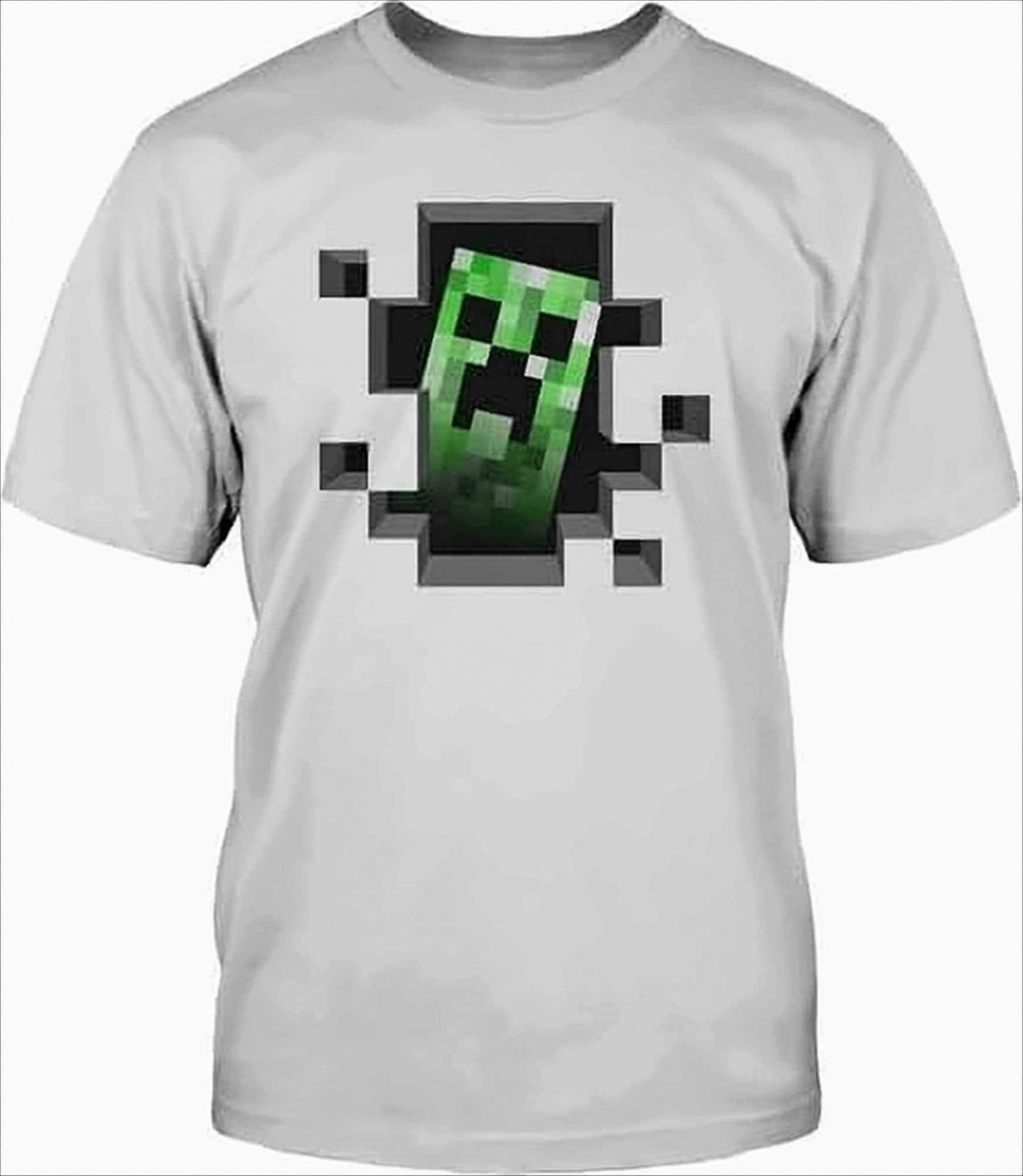 Minecraft Creeper Kinder T-Shirt 122/128 wei&szlig; - Bild 1