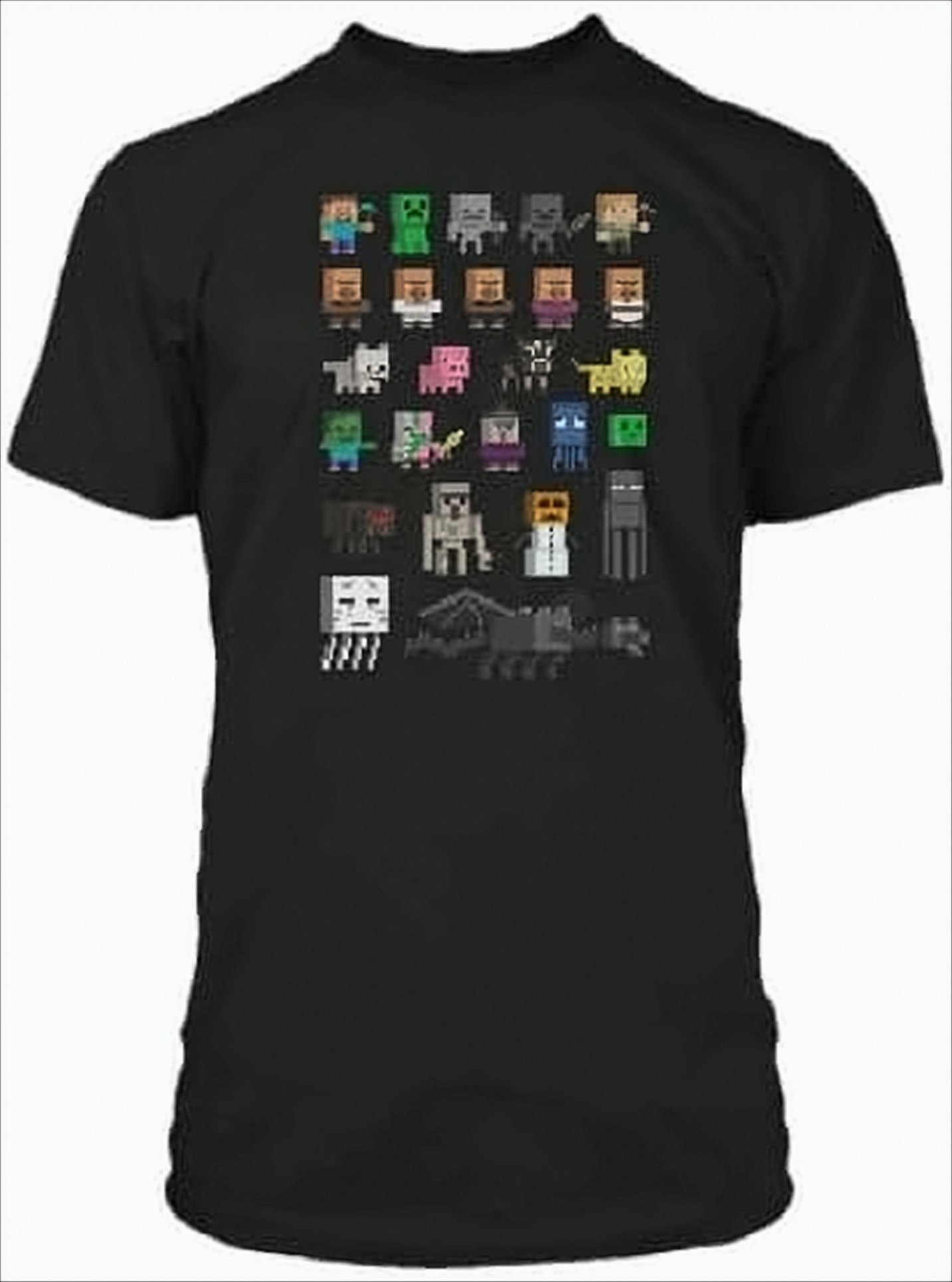 Minecraft Charaktere Kinder T-Shirt 110/116 Schwarz - Bild 1