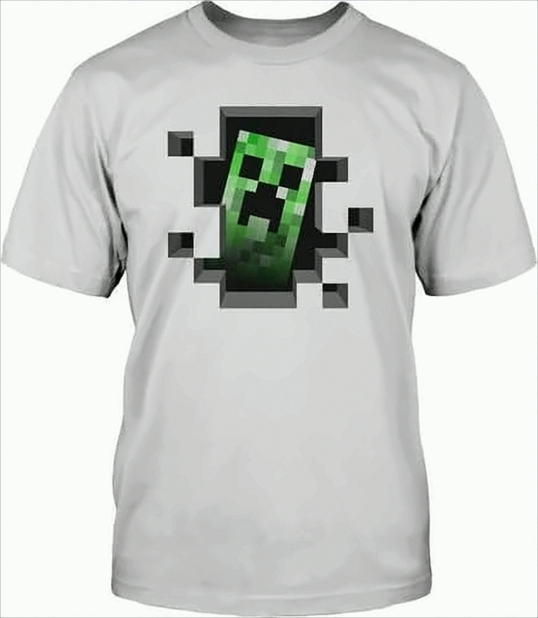 Minecraft Creeper Kinder T-Shirt 110/116 wei&szlig; - Bild 1