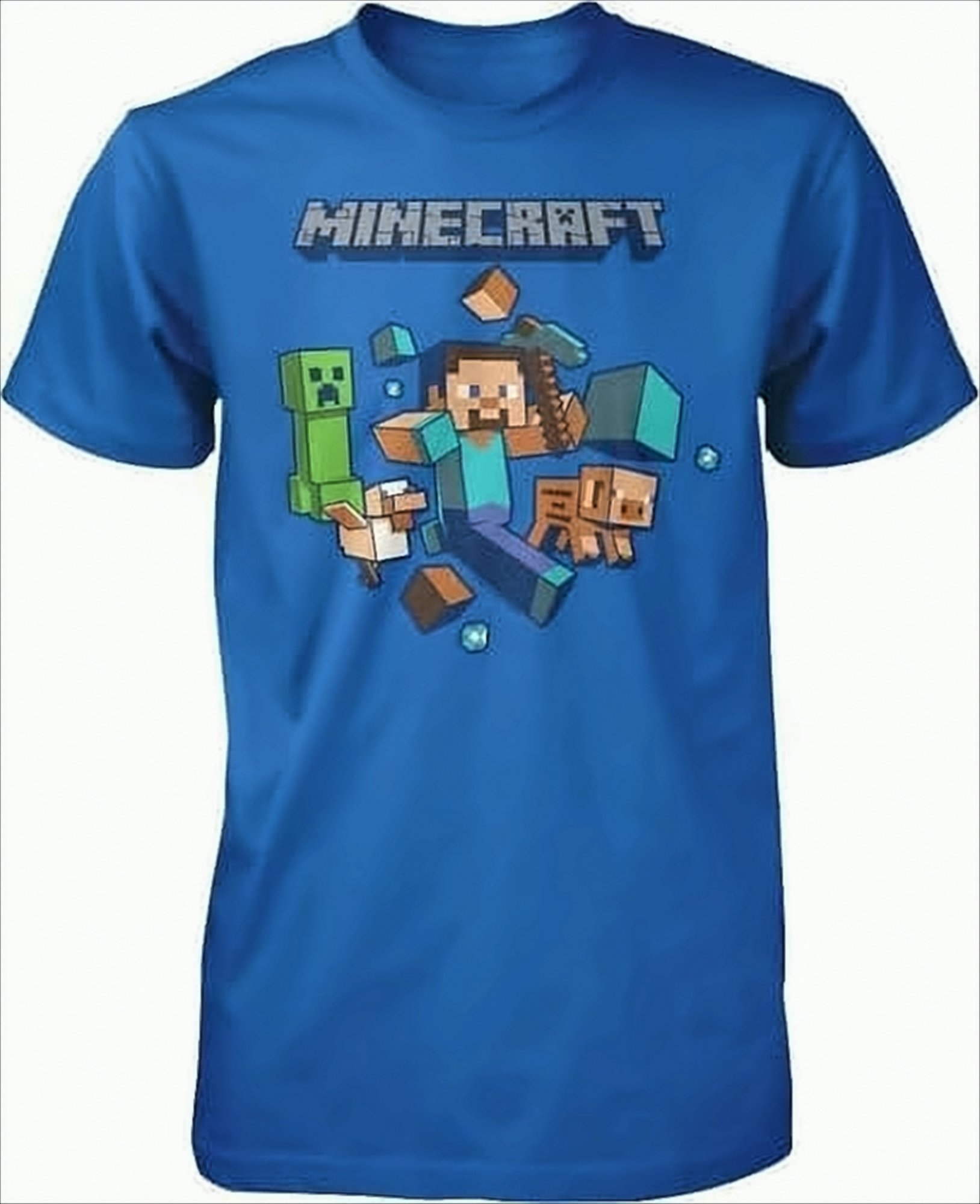 Minecraft Charakter Kinder T-Shirt 110/116 Blau - Bild 1