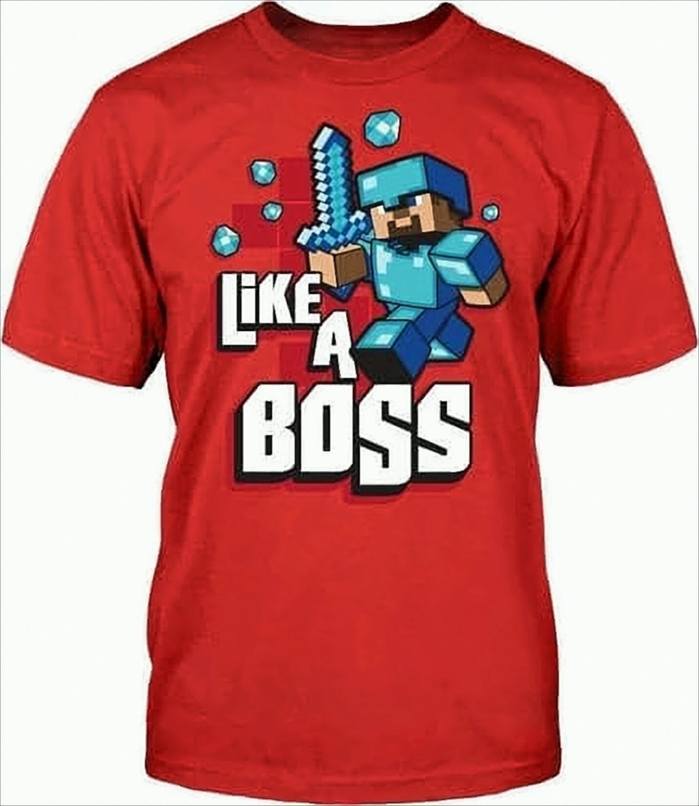 Minecraft Like A Boss Kinder T-Shirt 110/116 Rot | 05055910316265