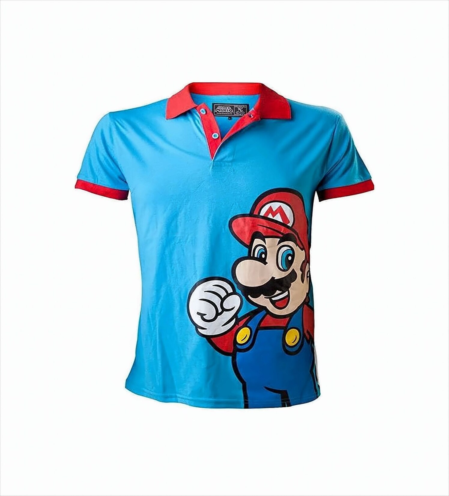 Super Mario Polo-Shirt S Mario S blau/rot | 08718526021783