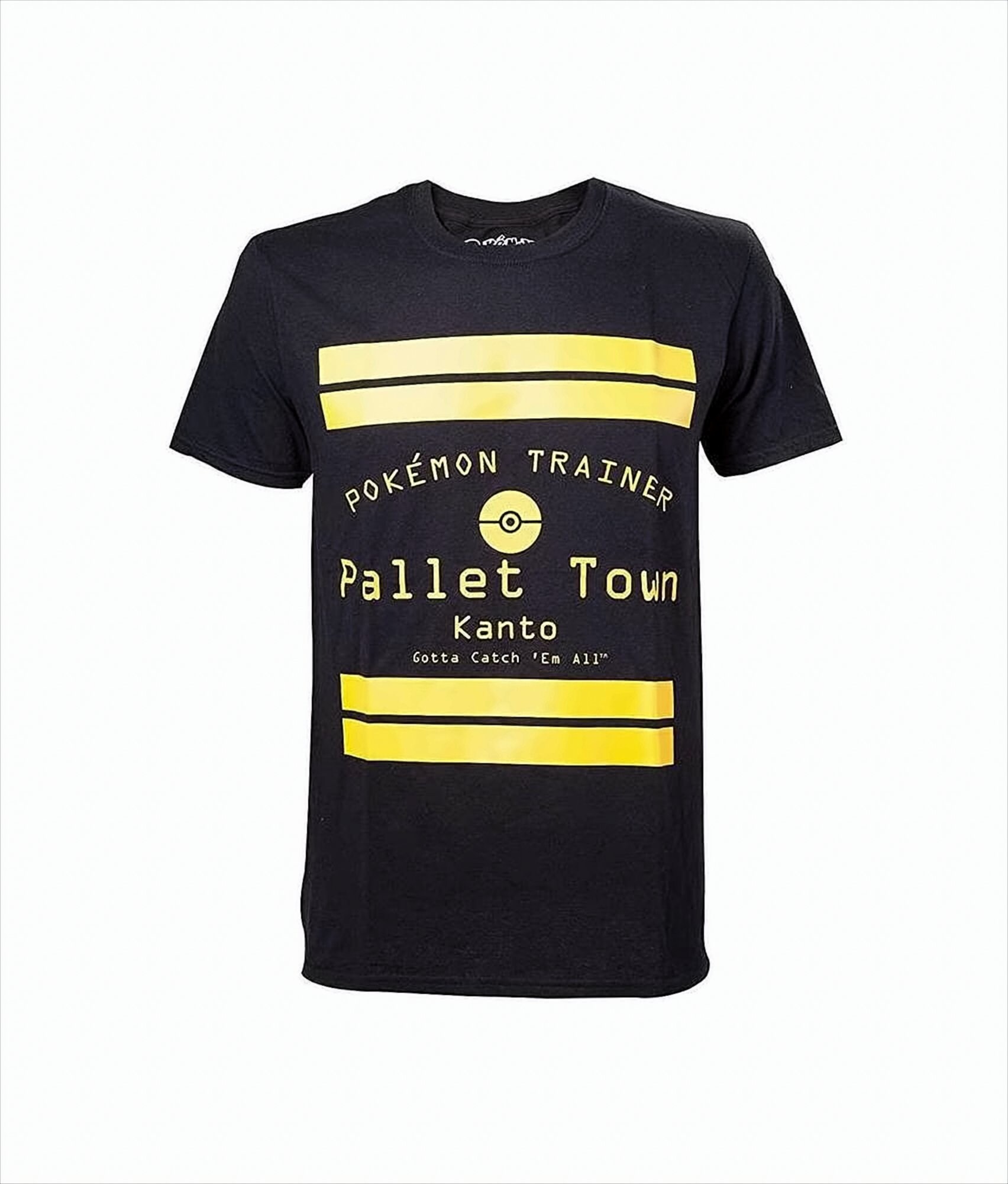 Pokemon Pallet Town Kanto Bedrucktes Herren Kurzarm T-Shirt Schwarz, L - Bild 1