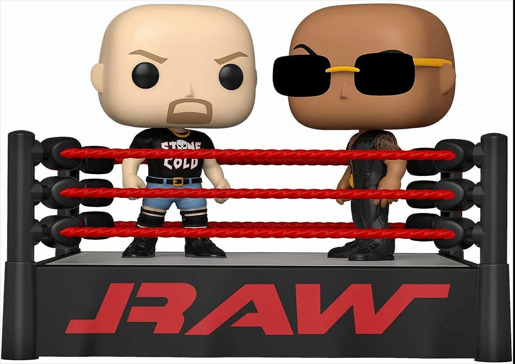 POP - WWE -The Rock vs Stone Cold w.Wrestling Ring - Bild 1