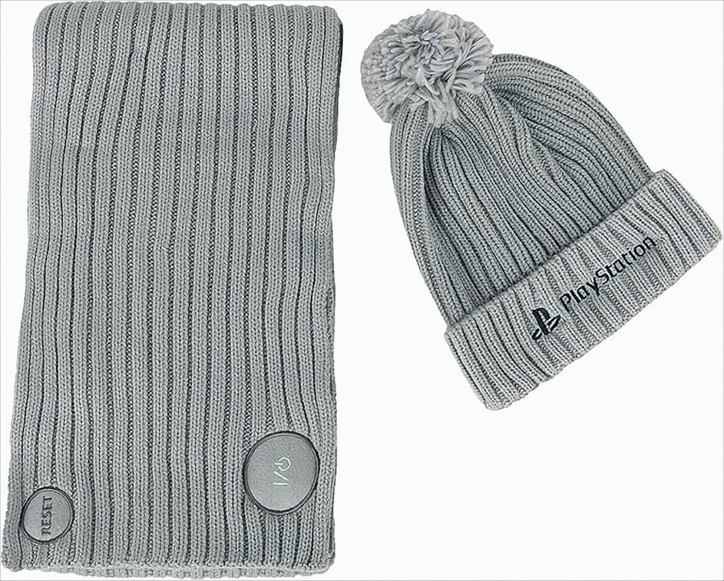 Playstation Unisex Sony Logo M&uuml;tze und Schal - Bild 1